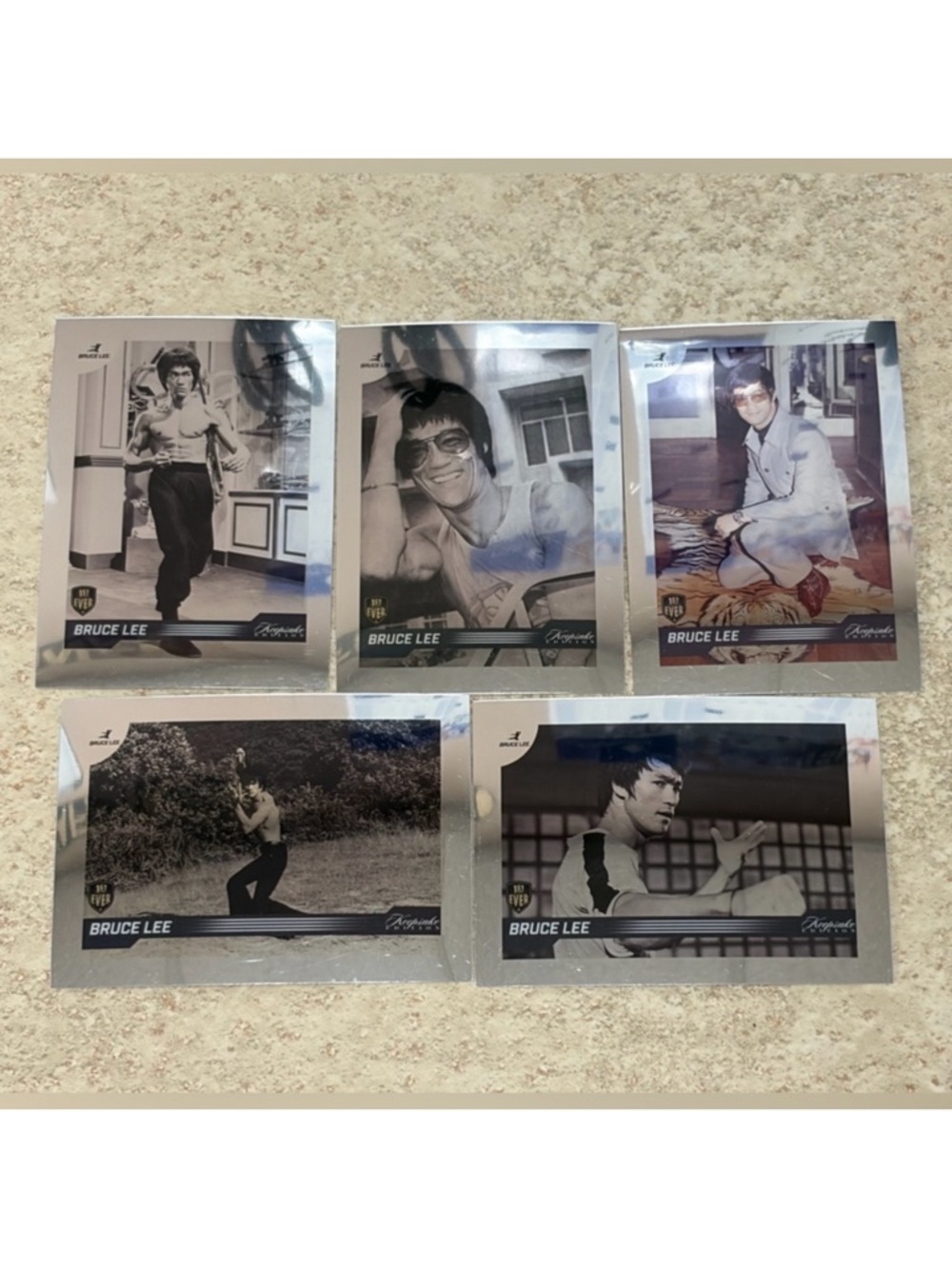 Bruce Lee Dragon 2024 Silver Chrome Refractor MMA Movie Cards Worth $50